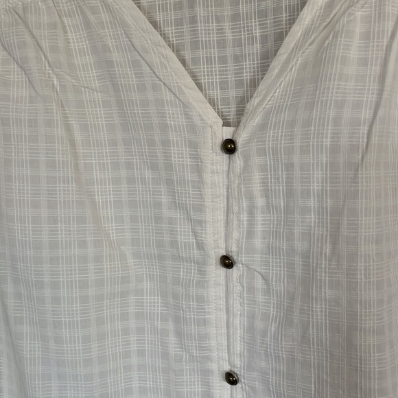 Terra & Sky Women's Plus Size V-Neck Shirred Short Sleeve Top Size 4X (28W-30W) - Picture 7 of 14